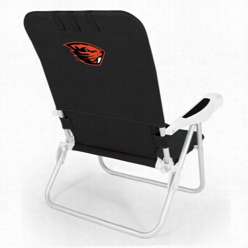 Picnic Time 790-00-179-484-0monaco Oregon  State Beavers Digital Print Beach Chair In Blac