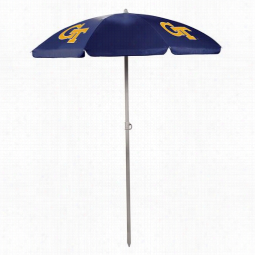 Picnic Time 822-00-138-194-0 Georgia Tech Yellow Jckets Digital Print Umbrella In Navy