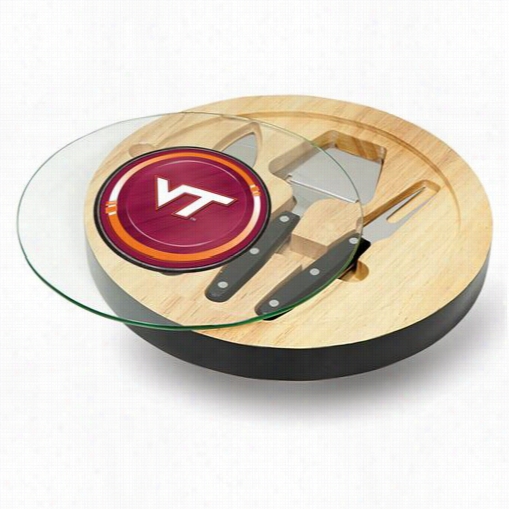 Picnic Time 829-00-179-604-0 Ventana Virginia Tech Hokies Digital  Print Cheese Boardd In Black