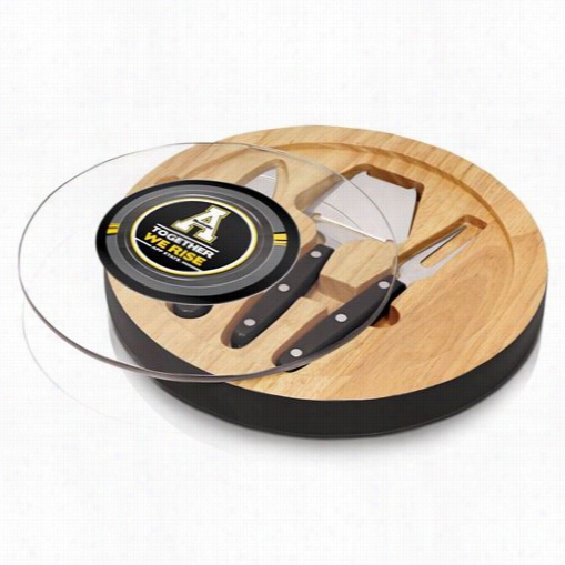 Picnic Time 829-00-179-794-0 Veentana Appalachian State Mountaineers Digital Print Cheese Board In Black