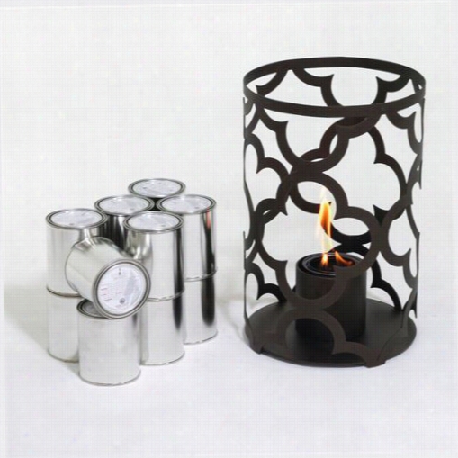 Terraflame Sj-md-01-02 Mediterranean 10"" X 15"" Exterior Steel Lantern With Sunjel Fuel 12 Pack