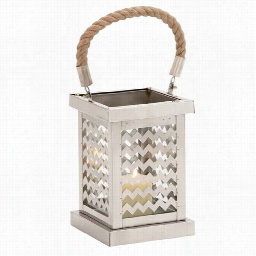 Woodland Imporfs 27512 Elegant Square Sha Pedstainless Armor Glass Lantern