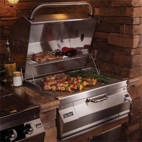 Firemagic 14-sc01c-a 30"" Built In Stainless Steel Charcoal Grill With Smoker Oven/hopd