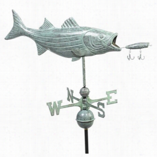 Good Idrections 9602p Bass With Lure Weathervane Iin Polished Coppper