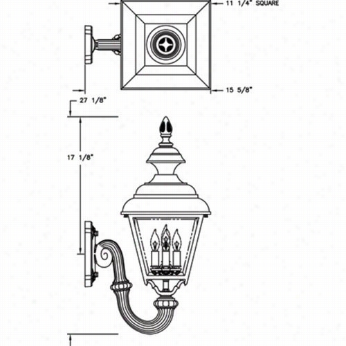 Hanover Lantern B96fsm Large Plymouth 25w Per Socket 4 Light Outdoor Wall Light