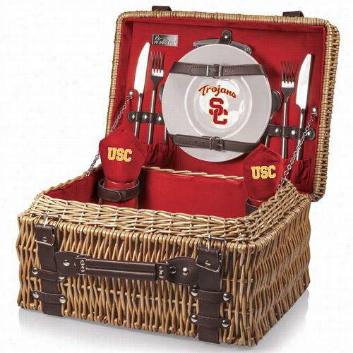 Picnic Time 208-40-100-09 4-0 Champion University Of Southern California Trojans Digital Print Basket In Red