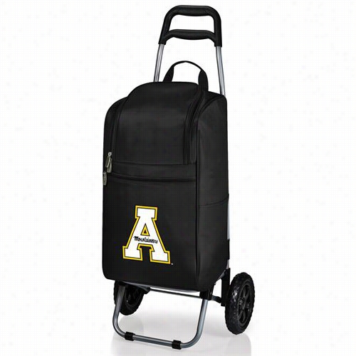 Picnic Time 545-00-175-79-40 Appalachian Stste Mountaineers Digital Print Cart Cooler In Black