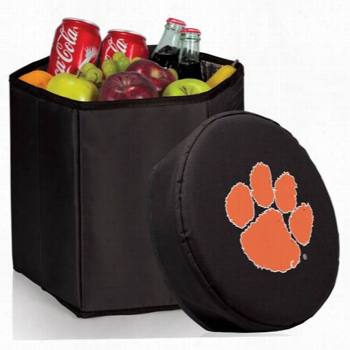 Picnic Time 596-00-179-104 -0 Clemson University Tigers Digitall Print Bongo Cooler And Seat In Black