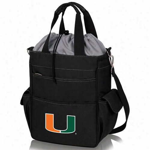 Picnic Period 614-00-175-324-0 Activo Seminary Of Learning  Of Miami Hurricanes Digital Print Waterproof Tote In  Black