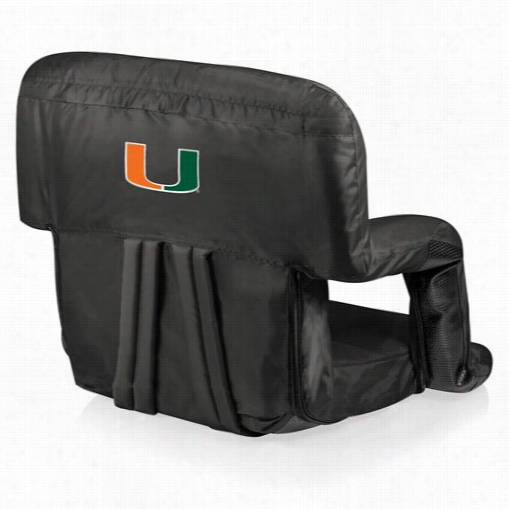 Picnic Time 618-00-179-3240 Ventura University Of Miami Hurricanes Digital Print Seat N Black