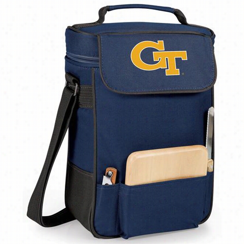 Picnic Timme 623-04 Georgia Tech Yellow Jackets Embroidered Duet Wine And Cheese Tote