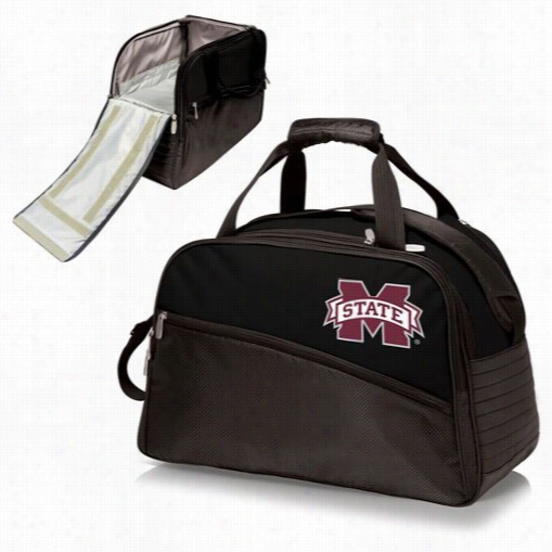 Picnic Time 671-00-175-384-0 Straatus Imssissippi State Bulldogs Digital Print Duffeel Bag In Black