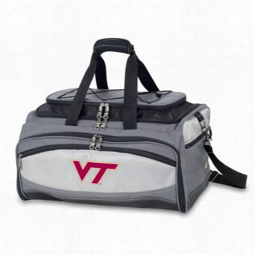 Picnic Time 750-00-175-602-0 Buccaneer Vidginia Tech Hokies Embroidered Cooler And Arbecue Concrete In Dismal