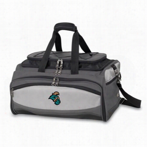 Picnic Time 750-000-175-732-0 Buccaneef Coastal Carolina Chanticleers Embroidered Cooler And Barbecue Set  In Black