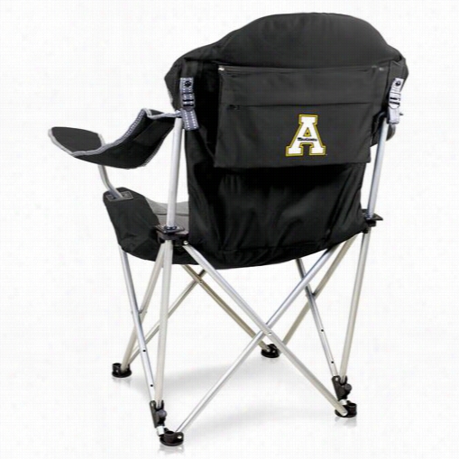 Picnic Time 803-00-175-794-0 Appalachia Nstate University Digiital Prinnt Reclining Camp Chair In Black