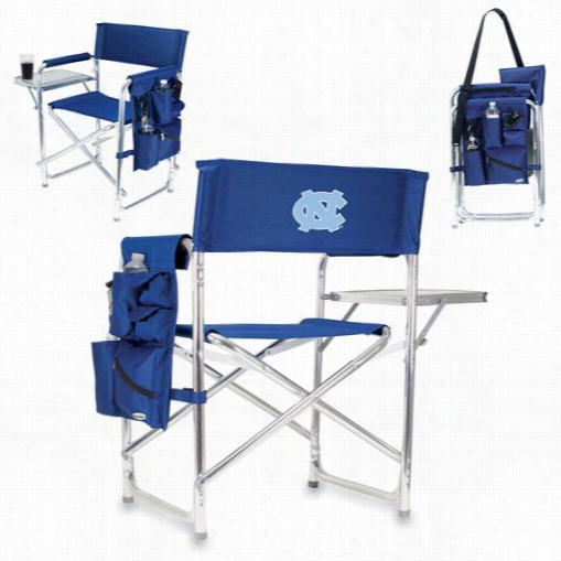 Picnic Time 809-00-138-414-0 University Of North Carolina Tar Heels  Digital Print Sports Chair In Navy