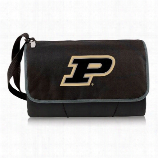 Picnic Time 820-00-175-514-0 Purdue University Boilermakers Digital Print Blanket Tote In Dark