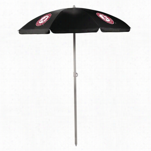 Picnic Time 822-00--179-0040- Umbrella In Black With University Of Alabama Crimson Tide Digital Print
