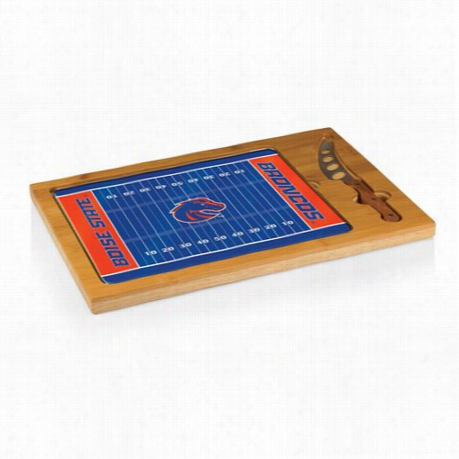 Picnic Time 910-00-505-704-0 Icon Boise State Broncos Dgital Print Footbzll Cutting Cheese Tray In Natural Wood