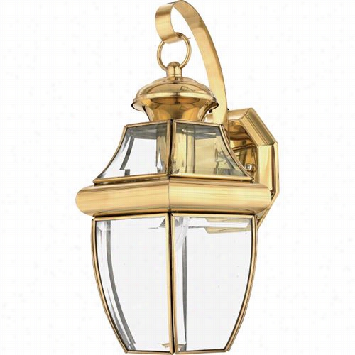 Quoizel Ny8316b Newbury 14"&quor; 1 Light Ourdoor Wwll Scon Ce In Polished Brass