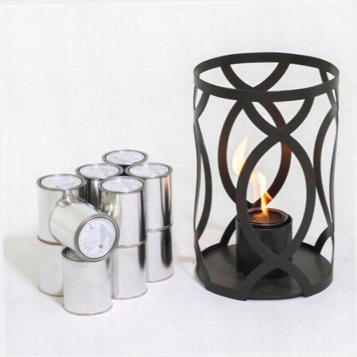 Terrfalame Sj-sv-01-02 Savannah 10"" X 15"" Outdoor Steel Lantern In Bronze With Sunje L Fuel 12 Pak