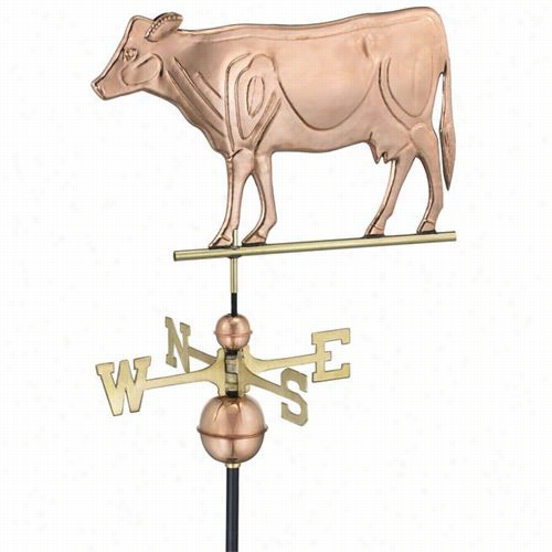 Good Directions 5s2p Dairy Cow Weathervane I Polished Copper