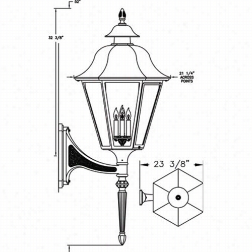 Hanover Lantern B6118 Grande Manor 25w Per Socket 4 Light Ooutdoor Wall Light