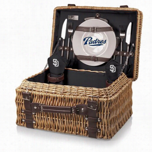 Picnic Time 208-40-179-234-3 Champion Picnic Basket In Black Wit H San Diego Padres Digital Print