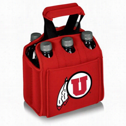 Picnic Time 608-00-100-024-1 U Of Utah Utes Digital Print Six Pack Ooler Tte In Rred