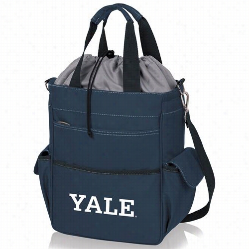 Picnic Time 614-00-138-054-1 Activo Yale Univ Ersity Bulldogs Digital Print Waterproof Tote In Navy Azure