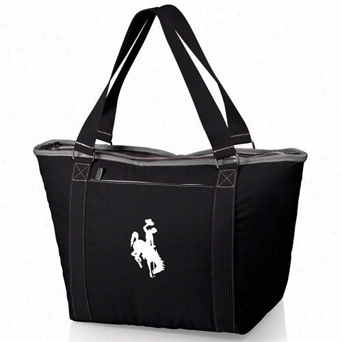 Picnic Time 619-00-175-692-0 Topanga U Of Wyoming Cowboys Embroidered Ooler Tote In Black