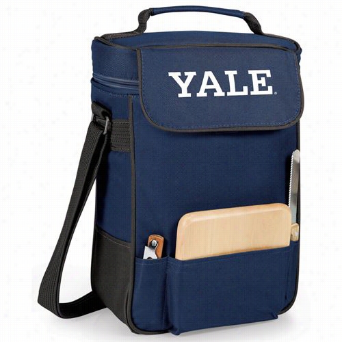 Picnic Time 623-04-1388-054-1 Yale University Bulldogs Digital Print Duet Wine And Cheese Tote In Navy