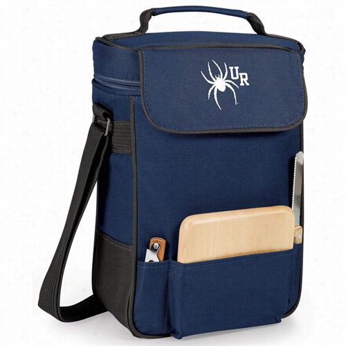 Picnic Delivery 623-04-138-7 24-0 University Of Richmond Spiders Digital Print Duet Wine And Cheese Tote In Navy