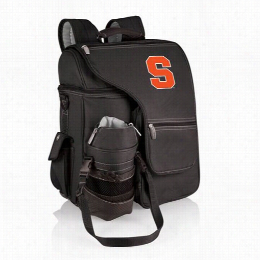 Picnic Time 641-00-175- 542-0 Turismo Syracuse U Orahge Emvroidered Backpack In Black