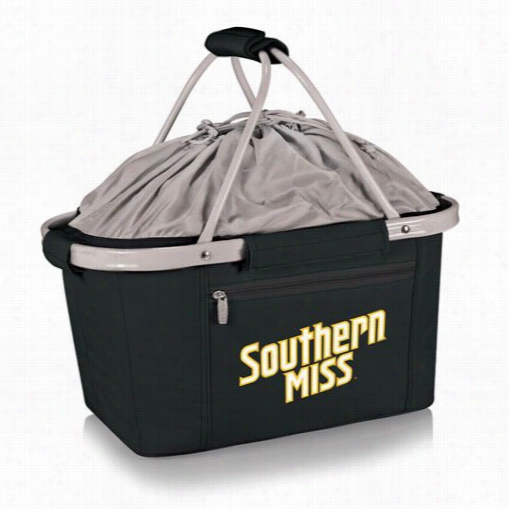 Picnic Time 645-00-175-744-0 Metro University Of Southern Missisxippi Golden Eagles Digital Print Basket In Black