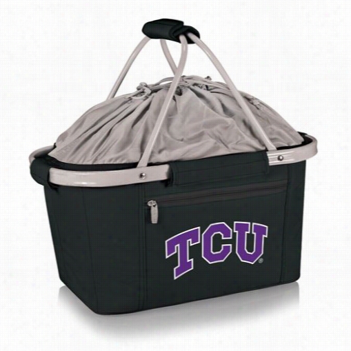 Picnic Time 645-00-175-844-0 Metro Texas Christian University Horned Frogs Digital Print Basket In Black