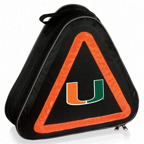 Picnic Time 699-00-179-324-0 Universit Of Miami Hurricanes Digittal Print Roadside Emergency Kit In Black