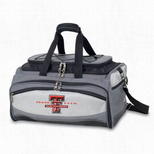 Picnic Time 70-00-175-574-0 Buccaneer Texas Tech Red Raiders Digital Print Cooler And Barbecue Set In Mourning