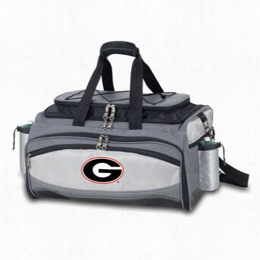 Picnic Time 77000-175-1b4-00 Vulcan Univeerxity Of Georgia Bulldogs Digiatl Print Basket In Black