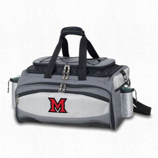 Picnic Time 770-00-175-334-0 Vulcan Miami U Red Hawks Digital Print Basket In Black