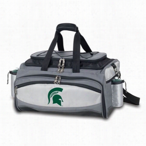 Picnic Time 770-00-175-352-0 Vuclan Michigan State Spartans Embroiedred Basket In Black