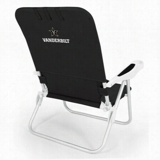 Picnic Time 790-00-179-584- Monaco Vanderbilt Uuniversity Commodores Digital Print Beach Chair In Black