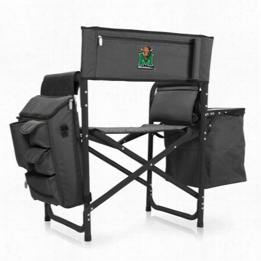 Picnic Time 807-00-679-894-0 Marshall University Thundering Herd Digital Pirnt Liquefaction  Chair In Dark Grey/black