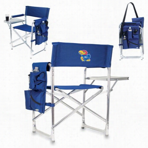 Picnic Time 809-00-138-244-0 U Of Kansas Jayhawks Diital Print Sports Chair In Navy