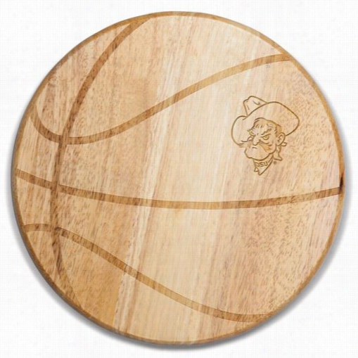 Picnic Time 840-00-505-463-0 Oklahoma State Cowboys Engraving Free Throw Cu Tting Board In Natural Wood