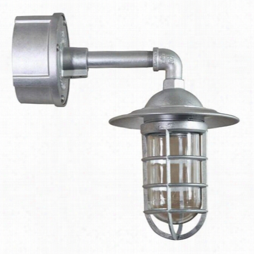 Anp Lighting Vtp100glcl-rtcnc-32wpl-gupc-vts-e22-49 Hemingwway 8-1/2&quuot;" 1 Lightoutdoor Al Uminum Wall Sconce In Galvanized With Lamp Guard