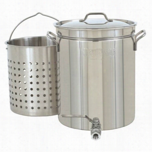 Bayou Classic 1140 10 Gallon Stainless Steel Boil And Steamer Stockpot Set With Sigot