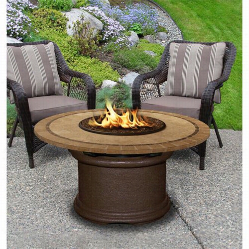 California Outdoor 2010-cb-pg10-ca-48 Del Mar Brown Base Chat Height Fire Pit With Black Refl Ective Glass And 48"&suot; Capistrano Mosaic