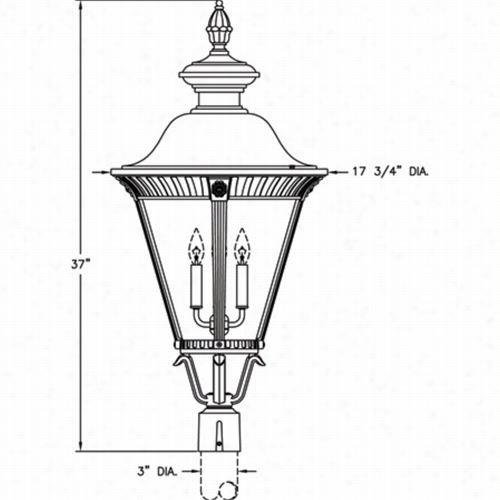 Hanover Lantwrn B53630 Large Stockholm 25w Per Socket 4 Light Outdoor Post Lamp