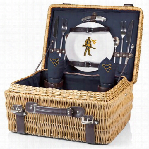 Picnic Time  208-40-138-834-0 Champion Ewst V1rginia Univerrsity Mountaineers Digital Print Basket In Navy